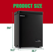 View Chest Freezer 5.0Cubic Feet Deep Freezer Freestanding Freezers with 2 Removable Stainless Steel Basket, Mini Freezer Top Open Door Compact Freezer with Electronic Control 41℉ to -15℉BLACK image 4