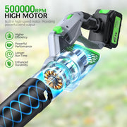 View Leaf Blower, 900,000 RPM, 2 x 4.0Ah Batteries & Charger, Handheld Leaf Blowers for Lawn Care, 5 Speed Mode, Portable Lightweight Grass Blower for Yard, Patio Use image 2