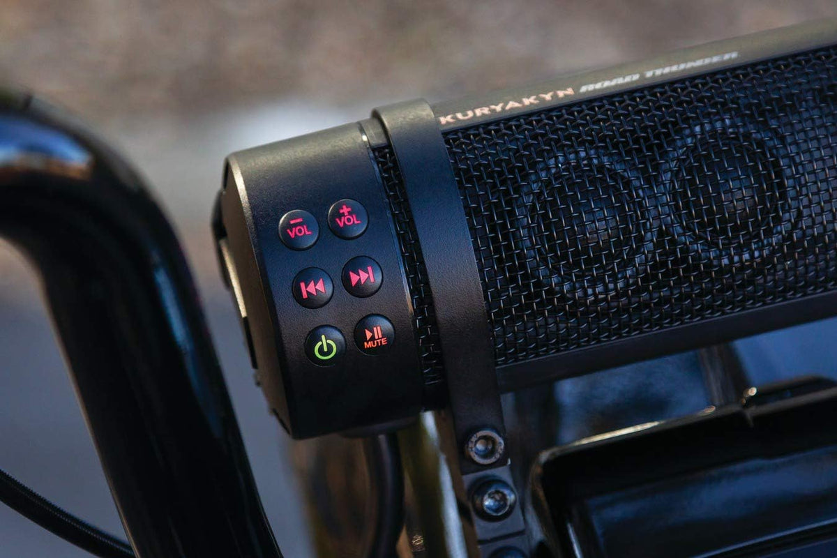 300W Waterproof Bluetooth Motorcycle Sound Bar – Handlebar Mount, Satin Black