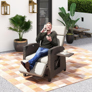 View Amopatio Relaxliege Liegesessel, Rattan Sonnenliege mit Verstellbar Rückenlehne und Klapptisch, Outdoor Gartensessel wetterfestes, für Terrasse, image 2