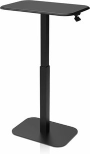 View Adjustable height side table, a versatile decorative item suitable for both home and office settings. It features precise engineering for effortless height adjustment, ensuring excellent stability (white base and carbon fiber tabletop) image 1