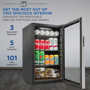 View Ivation 101-Bottle Wine Cellar, Freestanding Mini Fridge - Stainless Steel image 2