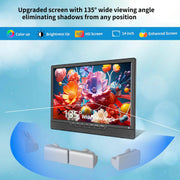 View KCR Televisión, TV de 12 V con sintonizador digital DVB-T2, HDMI, USB, control remoto, portátil para dormitorio, cocina, caravana, 14 pulgadas, color image 3