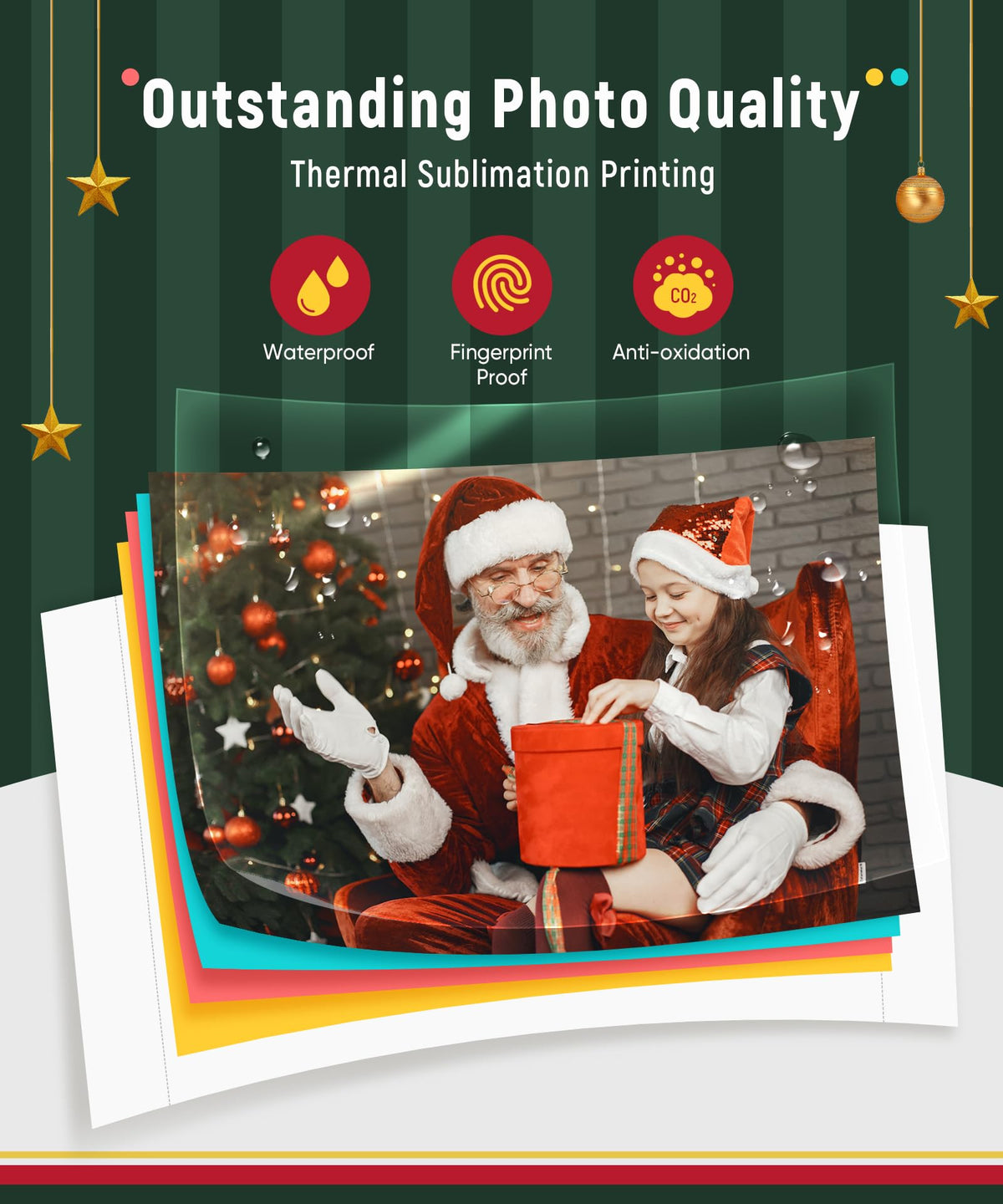 46-Photo Printer with Wi-Fi, 100 Sheets, Thermal Dye-Sublimation, Compatible with iPhone and Android