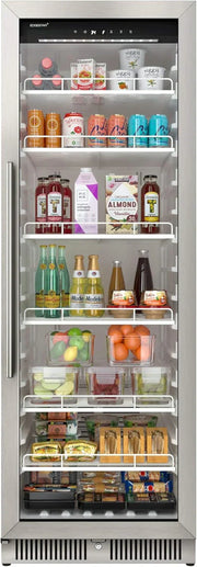 View EdgeStar VBM101 22" Wide 10.1 Cu. Ft. Commercial Beverage Merchandiser – Stainless Steel, Temp Alarm, Reversible Door image 2