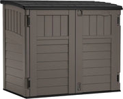 View 34 Cu. Ft. Horizontal Shed for Outdoor Storage w/Locking System, Stoney/Black image 1
