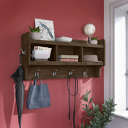 View 40 Inch Wall Mounted Coat Rack with Shelf, Wooden Entryway Storage and Hanging Organizer image 2