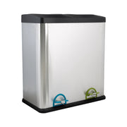 View 60L 2 Compartment Stainless Steel Recycling Bin, Dual Section Trash Sorter Container for Kitchen, Home & Office image 1