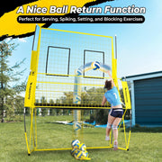 View Adjustable volleyball training net equipment system (8x11 feet), suitable for adult outdoor or indoor volleyball practice, equipped with volleyball. image 3
