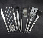 View Outdoor Grill Accessories for Barbeque - Outdoor Grill Accessories for Barbeque - Premium Grill Tool Sets - Dark Wood Case Grilling Set - Griddle Accessories Kit - BBQ Gear image 4