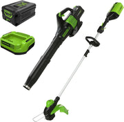View 60V 13" Cordless String Trimmer & Leaf Blower Combo Kit, 4.0 Ah Battery and Charger Included image 1