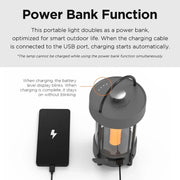 View Desk Lamp (Dark Gray) - A beautiful portable outdoor lamp, featuring 4 different lighting heads, equipped with a 6700 mAh rechargeable battery, with a brightness of up to 660 lumens, and featuring waterproof functionality. Suitable for Halloween deco image 3