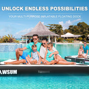 View Inflatable Floating Dock Air Dock Platform Floating Island Raft with None-Slip Surface for Pool Beach Ocean image 3