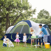 View Camping Tent 10-Person-Family Tents, Parties, Music Festival Tent, Big, Easy Up, 5 Large Mesh Windows, Double Layer, 2 Room, Waterproof, Weather Resistant, 18ft x 9ft x78in image 3
