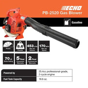 View ECHO 170 MPH 453 CFM 25.4 cc Gas 2-Stroke Cycle Handheld Leaf Blower image 3