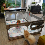 View Baby Playpen with Mat 75"*59", Extra Large Playpen for Babies and Toddlers with Storage Bag, BPA-Free, Non-Toxic, Safe No Gaps Playards for Babies, Sturdy Safety Play Yard for Indoor Outdoor Fun, Grey image 3