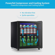 View 62-Can Beverage Cooler and Refrigerator, Small Mini Fridge for Home, Office or Bar with Glass Door and Adjustable Removable Shelves Perfect for... image 3