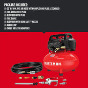 View 6 Gallon Pancake Air Compressor, Oil-Free Portable Compressor Kit for Garage, Workshop and DIY Projects image 3