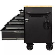 View 61-Inch W x 23-Inch D 15-Drawer Mobile Workbench with Solid Wood Top image 5