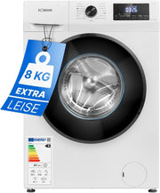 View Bomann Waschmaschine 8kg | max. 1400 U/min | 10 Jahre Motor-Garantie | robuster, leiser & langlebiger Invertermotor | 15 Waschprogramme | LED-Display image 1