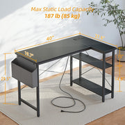 View 40 Inch L Shaped Computer Desk, Compact Corner Office Desk for Home Office, Study and Small Spaces image 3