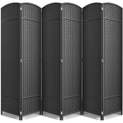 View 6 Panel Room Divider, 6ft Tall Extra Wide Folding Privacy Screen with Hand-Woven Mesh Panels image 2