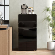 View Merax Kühlschrank mit Gefrierfach, 60L Kleiner Kühlschrank, kompakt, Glastür, LED-Innenbeleuchtung, manuelle Temperaturregelung, Glasablagen, 45 dB(A) image 2