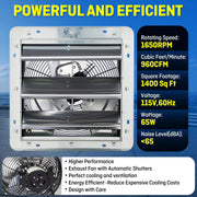 View 12 Inch Wall Mounted Exhaust Fan with Thermostat, High Velocity Ventilation Fan for Garage, Workshop and Home Ventilation image 2