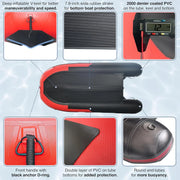 View Inflatable Boat | Yacht Dinghy Tender Raft | Multi Person Fishing Boat | Aluminum Floor Oars | Fishing Rod Holders | Heavy-Duty PVC | 2024 Model | image 2