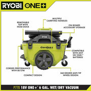 View 18V Cordless 6-Gallon Wet/Dry Vacuum Kit with 4.0Ah Battery, Charger and Accessories image 3