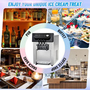 View 2200W 3-Flavor Soft Serve Ice Cream Machine, 5.3–7.4 Gal/Hr, LCD Touch Screen, Automatic Cleaning image 2