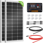 View 200 Watts 12 Volt/24 Volt Solar Panel Kit with High Efficiency Monocrystalline Solar Panel and 30A PWM Charge Controller for RV, Camper, Vehicle, Caravan and Other Off Grid Applications image 1