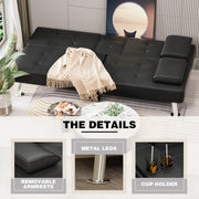View Modern Convertible Folding Futon Sofa Bed image 3