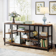 View 70.9 Inch Console Sofa Table with Storage, 3-Tier Entryway Table for Hallway image 2