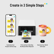 View Color sticker printer and cutter - A multi-functional sticker manufacturing equipment that combines DIY creativity, custom label and gift production. Thermal transfer digital printing device, 300 DPI resolution, precise artificial intelligence automa image 2