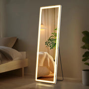 View 64 x 21 Inch Full Length LED Floor Mirror with Stand, Full Body Wall Mounted Mirror image 2