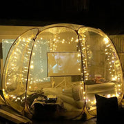 View Pop-up bubble tent - Large extra-large rainproof shelter - Warm camping tent - Winter tent - Light gray image 3