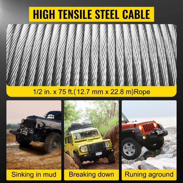 18,000 LBS Electric Winch, 12V Steel Cable Winch, Off-Road Towing Winch for ATV, UTV, Truck and Trailer