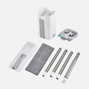 View A handless flat mop set, suitable for household cleaning, with a mop bucket that can be used for both dry and wet cleaning. image 4