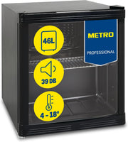 View METRO Professional Mini-Kühlschrank GPC1046, Edelstahl/Glas, 43 x 48 x 51.5 cm, 46 L, schwarz image 1
