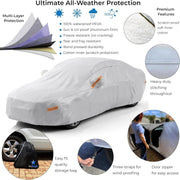 View 10-Layer Waterproof Car Cover, All Weather Vehicle Protection Cover image 2