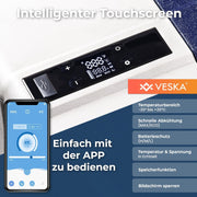 View Kompressor Kühlbox elektrisch, Gefriertruhe mit APP-Steuerung, USB-Anschluss, 12/24V, 230V, Räder, transportabler Kühlschrank, Kühltruhe, Gefrierbox image 3