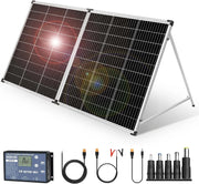 View Foldable solar panel - 18-volt monocrystalline silicon type, portable foldable solar suitcase, equipped with a controller, used to charge 12-volt batteries (all lead-acid types: ventilated AGM gel): suitable for RV camping, sailing (200 watts) image 1