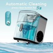 View Desktop ice machine, pebble-style ice machine with 35 pounds/24-hour soft ice function, automatic cleaning sonic ice machine with ice scoop and ice box, granular ice machine (in stainless steel) suitable for home/kitchen/office image 3