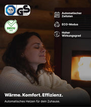 View NEMAXX P12 Pelletofen 13,6 kW A+ bis 300 m³ – Auto-Reinigungszyklus, ECO-Modus, Wochenprogramm & mechanische Reinigungsunterstützung – Rot image 2