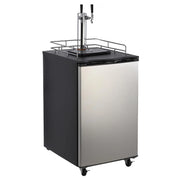 View Beer Kegerator, Dual Tap Draft Beer Dispenser, Full Size Stainless Steel Keg Refrigerator With Drip Tray, CO2 Cylinder, 32°F- 50°F Temperature Control, 170L image 1