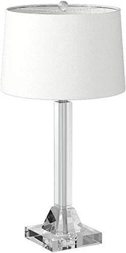 View 27" Modern Crystal Table Lamp 2-Pack with Linen Shade for Bedroom Living Room Home Office Desk Nightstand with LED Bulb Suitable for Living Room, Dormitory, Office, image 3