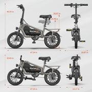 View 5TH WHEEL 14 in Electric Bike for Adults with 650W Peak Motor Electric Bicycle, 36V 7.8Ah Battery Ebike, UL2849 image 6