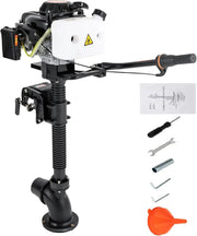 View 4 Stroke Outboard Motor, 4HP Heavy Duty Fishing Boat Engine with Wind Cooling CDI System, 55CC Jet Pump Boat Engine for Fishing Boats, Rubber Boats, image 1