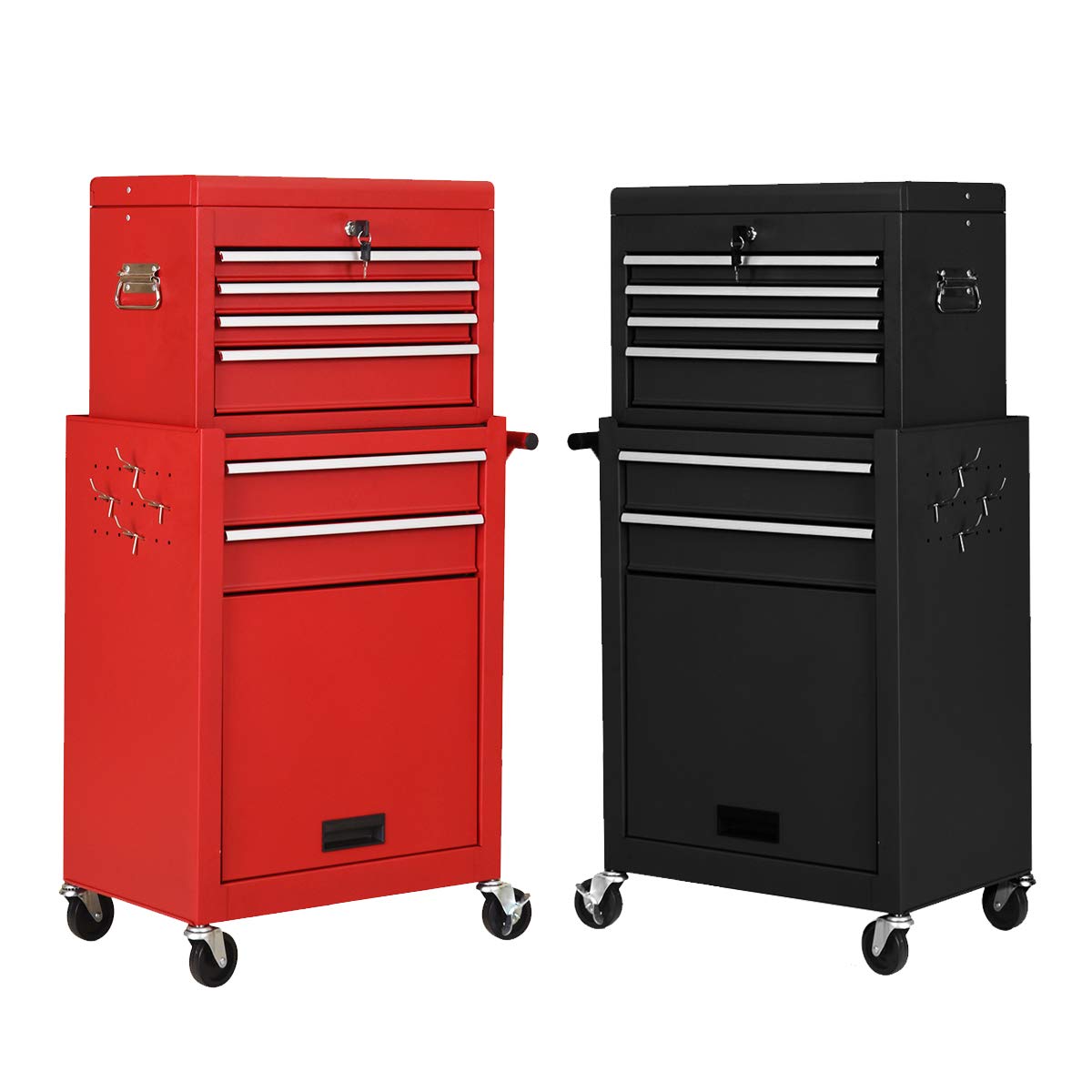 2-Piece 6-Drawer Rolling Tool Chest – Toolbox Set of 2